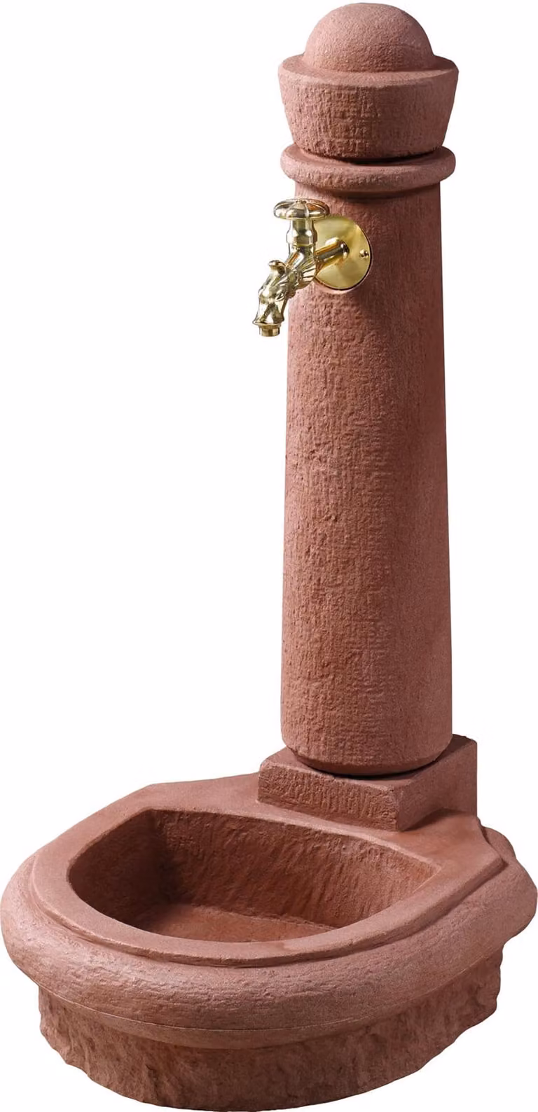 Garantia Venezia stenen tuinfontein in rode steen, B: 52 cm, D: 44 cm, H: 90 cm