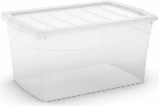 Solid Omnibox Opbergbox 50L met deksel - Transparant - B/D/H: 58,5 x 39 x 30 cm