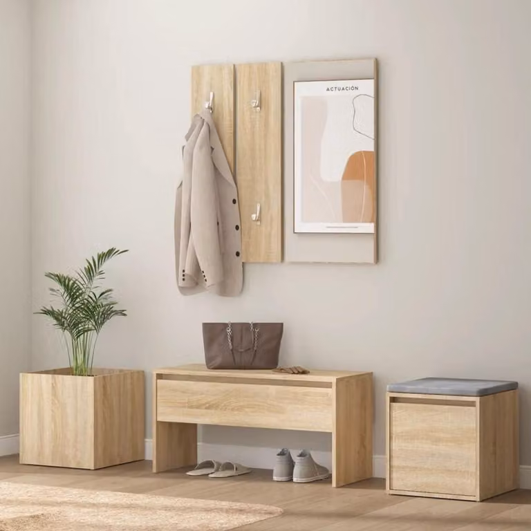 Garderobe set Sonoma eiken - Gangmeubelset voor de hal - Breedte: 80 cm
