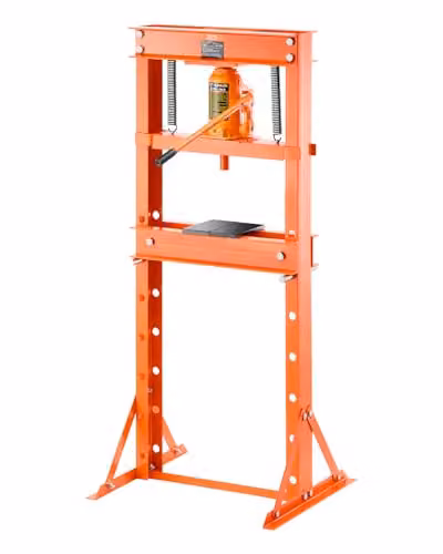 VEVOR Hydraulische werkplaatspers 20 T H-frame, Oranje, Staal