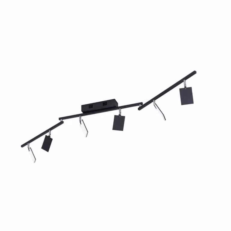 Paul Neuhaus Pure Mira Plafondlamp - 6-lichts - Zwart - Modern - Led - Dimbaar met afstandsbediening