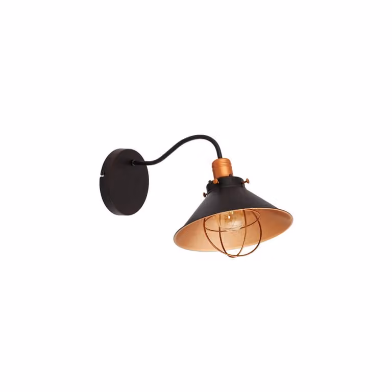 Lyora Garret landelijke wandlamp bruin en koper