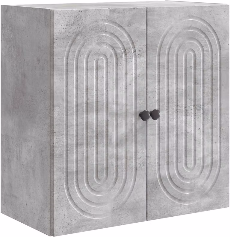 vidaXL Wandkast Betongrijs - Wandmontage - Hout, MDF en Metaal - B: 59 cm, D: 31 cm, H: 60 cm