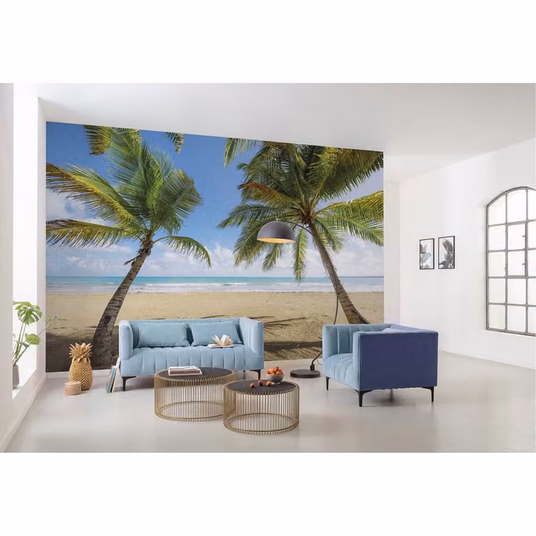 home24 Fotobehang Caribbean Days II, Multicolour/Blauw, Breedte: 450 cm, Hoogte: 280 cm