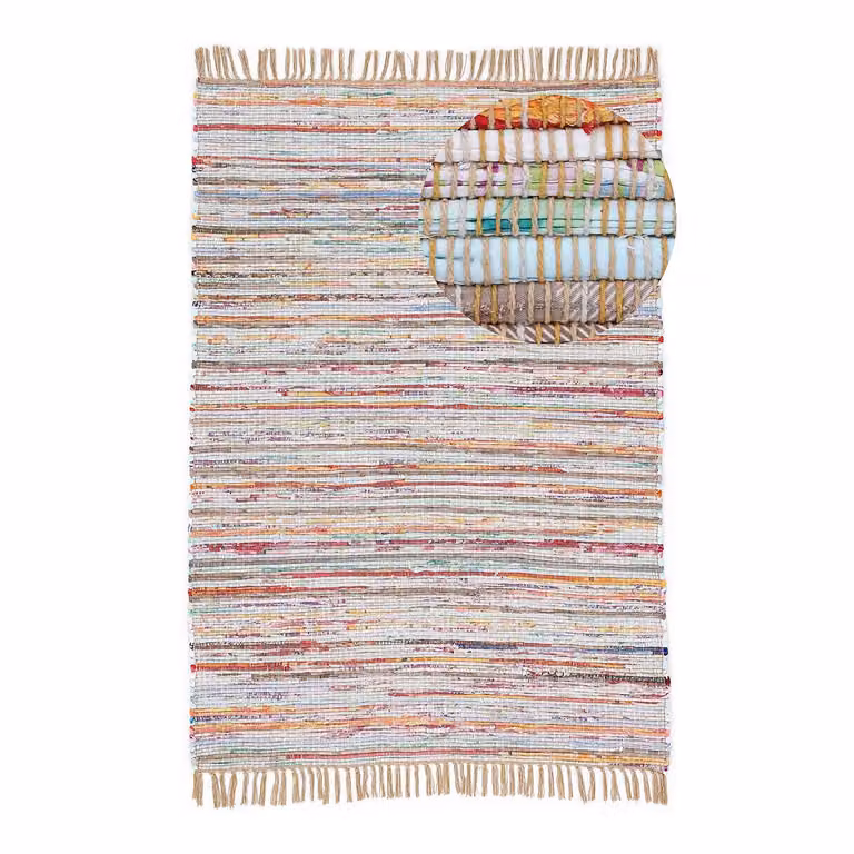 home24 Kelim Chindi vloerkleed grijs/taupe/beige, Breedte: 60 cm, Lengte: 110 cm
