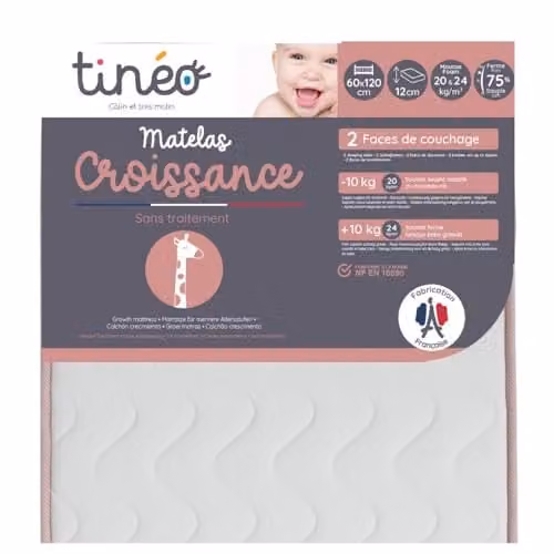 Tinéo Babymatras voor babybedjes, B/D/H: 120 x 60 x 12 cm