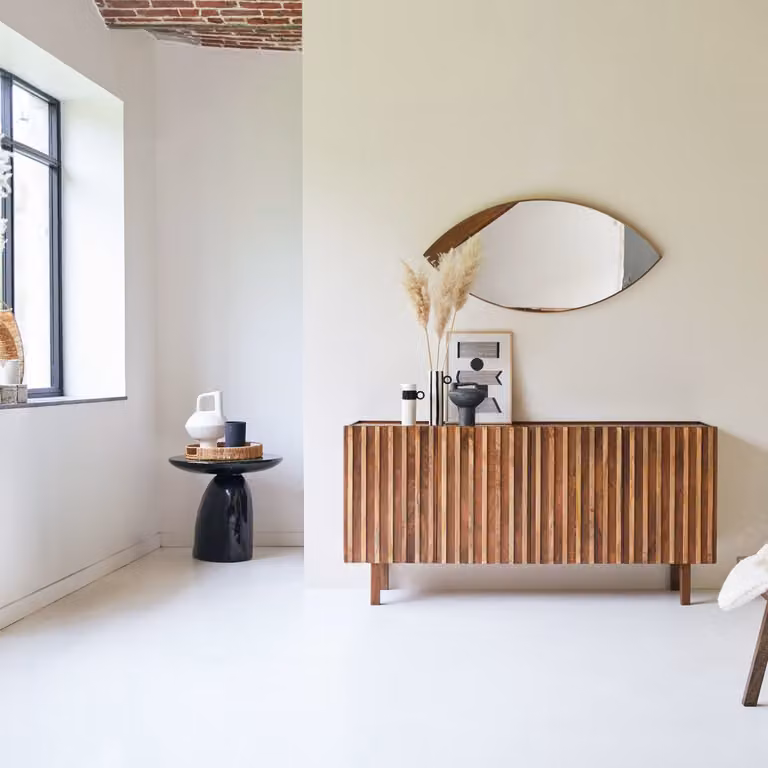 Tikamoon Milo Buffetkast van massief mangohout - Bruin - Breedte: 164 cm
