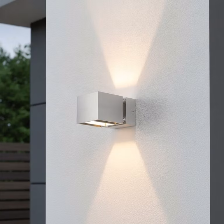 Artdelight Buitenlamp Bfeld Up-Down Wandlamp - Zilver - Aluminium