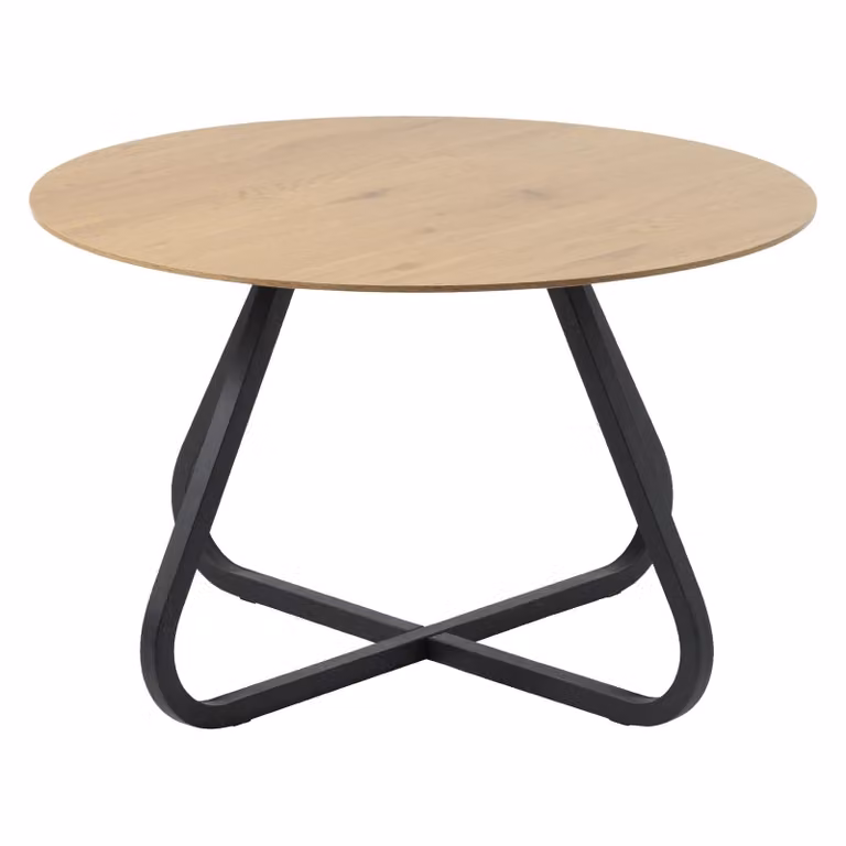 Nest of Nora Ronde eettafel Alma - Diameter: 120 cm - Eiken melamine met metalen poten - Naturel