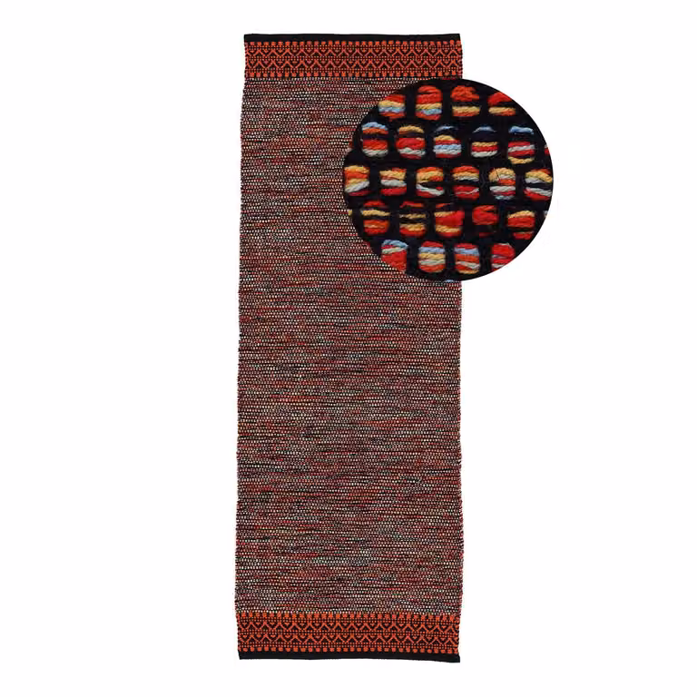 home24 Loper Kelim Mia Vloerkleed - Oranje - B: 75 cm, L: 240 cm