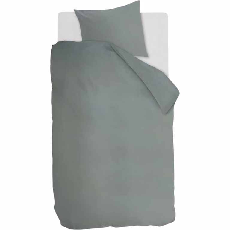 Budget Home Store Dekbedovertrek Cotton Uni Green 140x200 cm