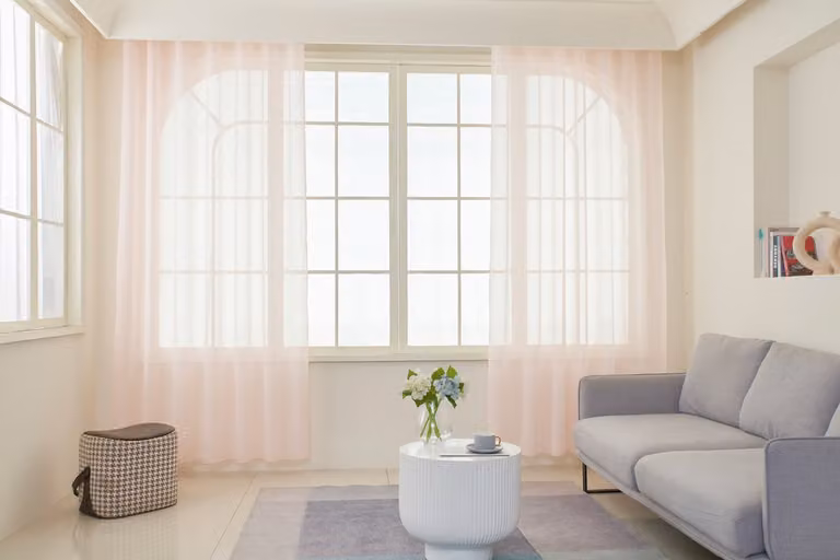Maroyathome BIBIANA Vitrage Gordijn - Roze - Transparant - B/D/H: 200 x 260 cm