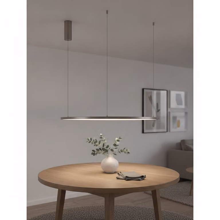 Lyora Ronde hanglamp Tarquin zilvergrijs Ø 80 cm