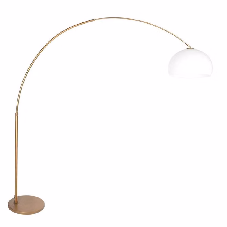 Steinhauer Booglamp Sparkled Light brons met witte bol kap