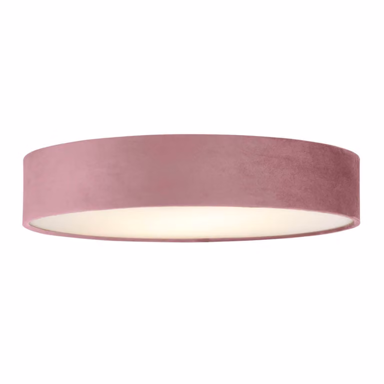 Searchlight Plafondlamp Drum Pleat, Roze Velvet, Diameter: 50 cm
