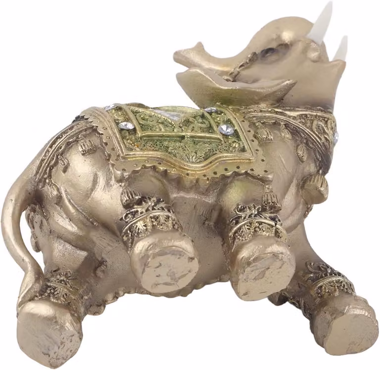 Olifant Standbeeld Sculptuur - Geluksfiguur Decoratie - Feng Shui Symbool - B/D/H: 6 x 135 x 14 cm