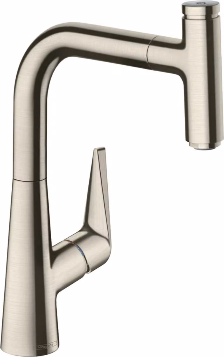 Hansgrohe Talis Select S wastafelkraan met draaibare uitloop in roestvrij staal
