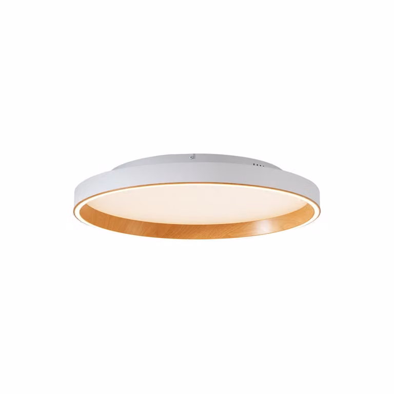 Qazqa Design plafondlamp wit met hout, 60 cm, incl. LED