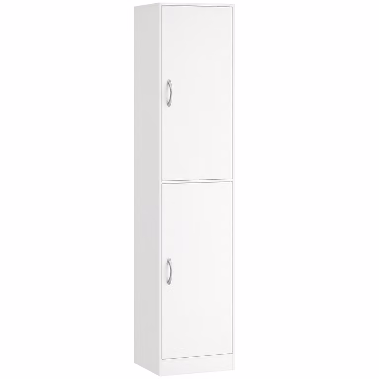 HOMCOM Boekenkast met 5 niveaus en verstelbare planken, moderne vrijstaande opbergkast, Hoogte: 180 cm, Wit