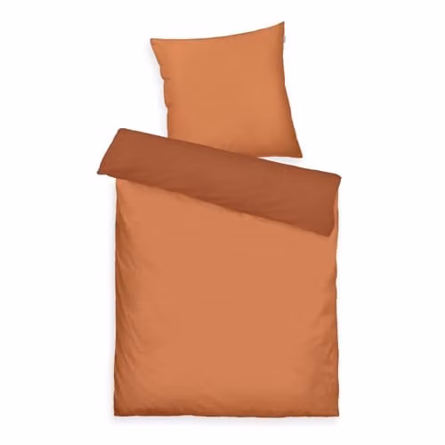 Herding Beddengoed Set Mako-Satijn Oranje Rood Multicolor, Dekbedovertrek 155 x 220 cm en Kussensloop 80 x 80 cm