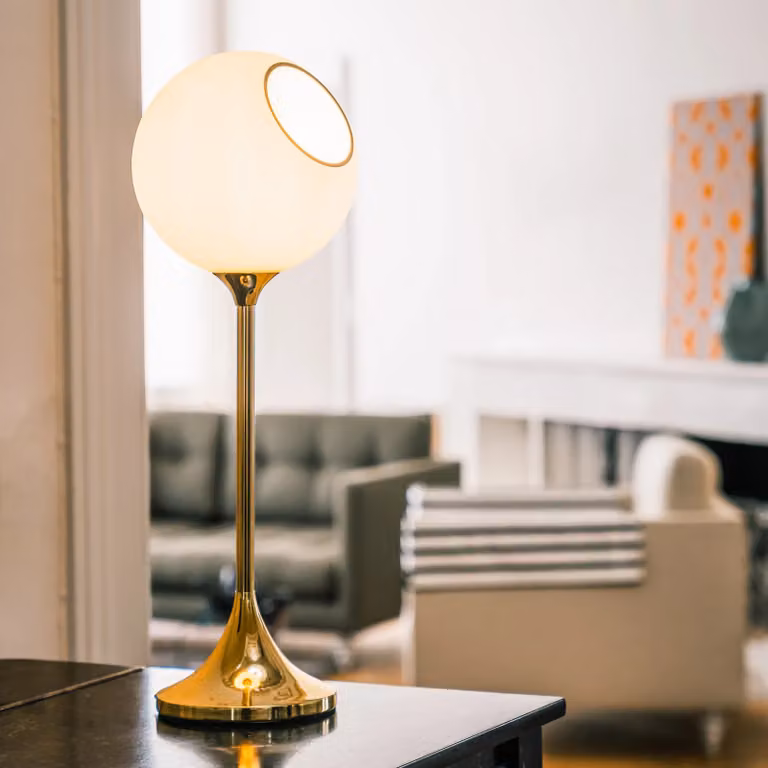 Ballroom Tafellamp White Snow/Gold van Design By Us - Glazen Designerlamp voor de Woonkamer