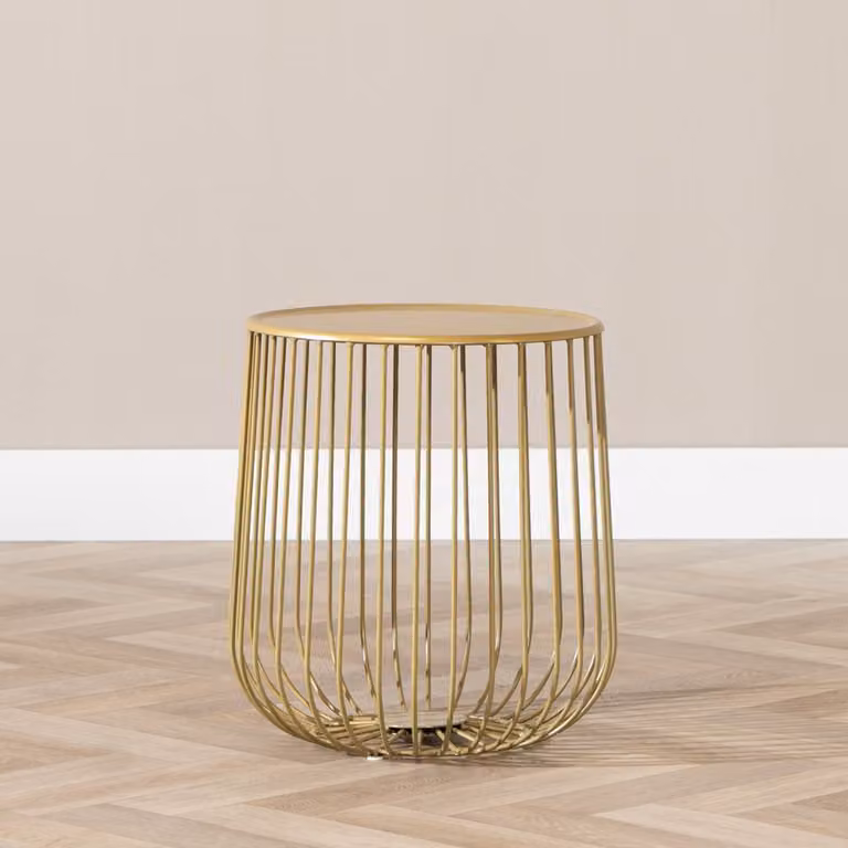 Bronx71® Salontafel Tygo goud metaal B/D/H: 41 x 35 x 35 cm