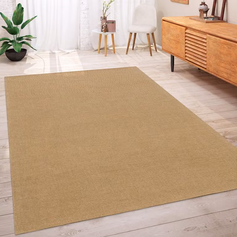Home Vloerkleed Jute Handgemaakt Boho Stijl Ethno Patroon Beige, B/D: 80 x 150 cm