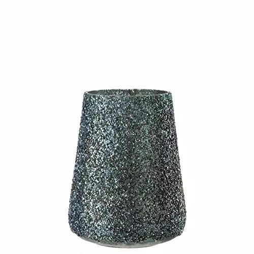Cosy Home Design Windlicht met glitter en glas in groen, groot
