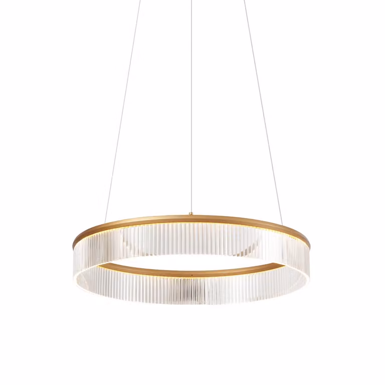 QAZQA Anello Moderne LED Hanglamp Messing met Dimbare Lichtbron Ø 59 cm