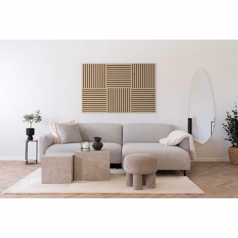 home24 Akoestisch paneel Pencosos licht eikenhout B: 52 cm, D: 52 cm, H: 2 cm