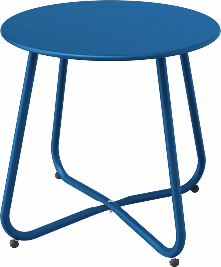 Stijlvolle Ronde Bijzettafel voor Binnen en Buiten met Hoogteverstelling