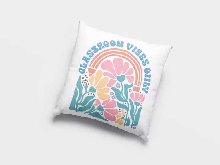 Classroom Vibes Kussen - Boho Decoratie met Bloemen voor de Klas