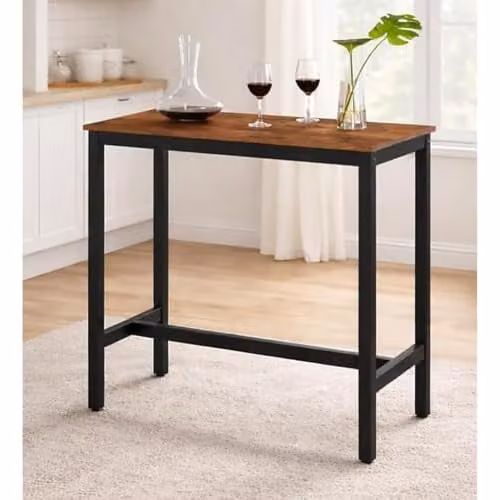 ACAZA Bartafel voor keuken en eetkamer, Vintage Bruin/Zwart, B/D/H: 120 x 60 x 105 cm