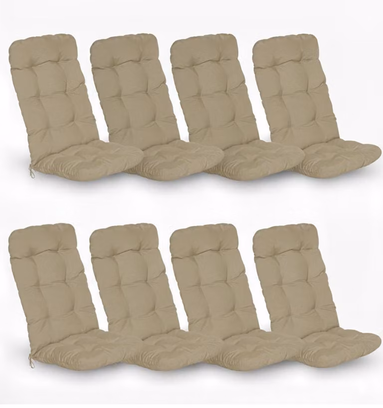 Beautissu set van 8 rugleuningkussens Flair HL, naturel, B/D/H: 120 x 50 x 8 cm