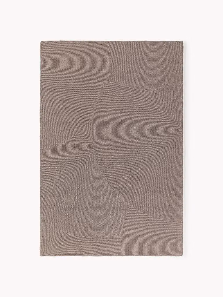 Westwing Collection Eleni handgetuft rond wollen vloerkleed met geometrisch patroon