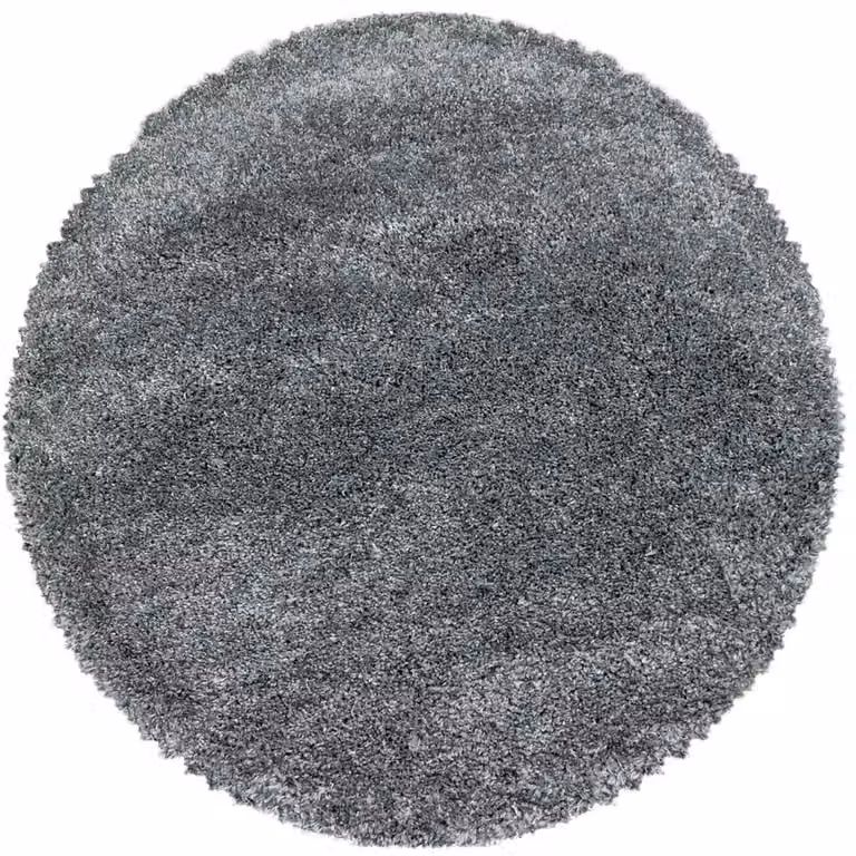 Rond Hoogpolig Vloerkleed Shaggy Lichtgrijs Diameter: 120 cm
