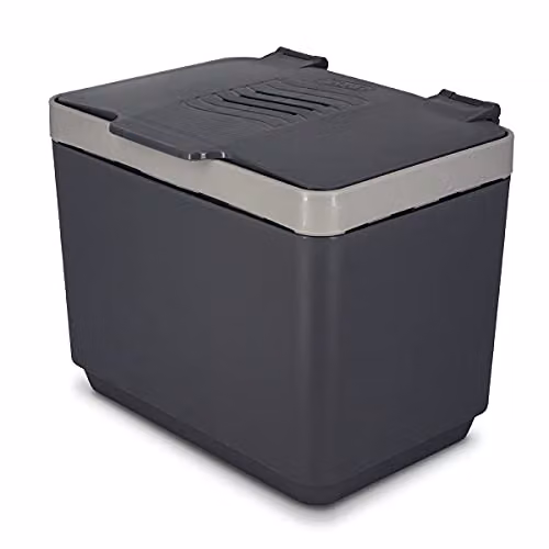 Glad compostbak voor de keuken, 1,5 gallon, grijze plastic container met verwijderbare binnenmand, zakopberghouder en 2 koolstoffilters