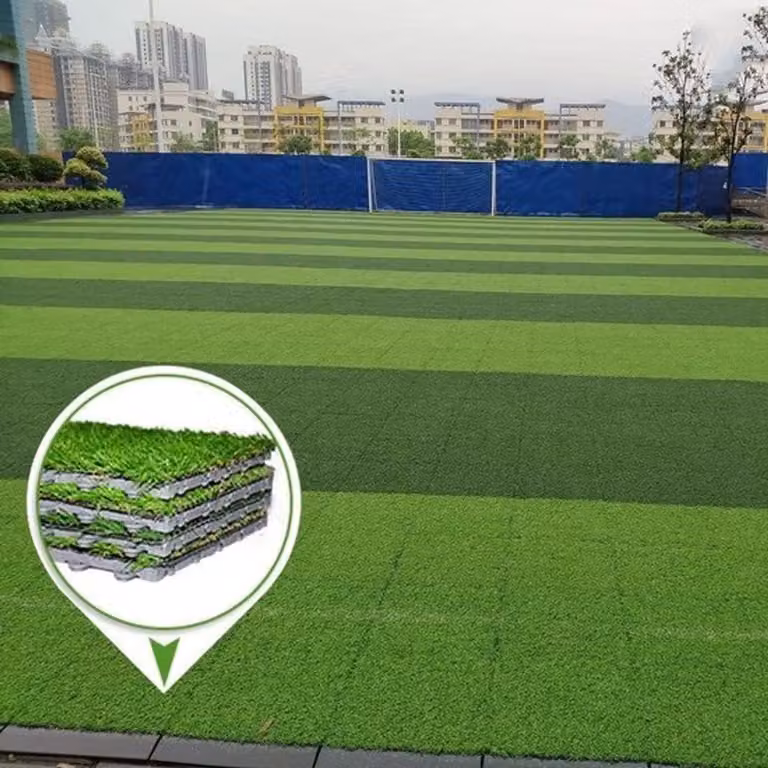 Grass Turf Tile Interlocking Floor Mats voor voetbalveld en speeltuin, 30x30 cm