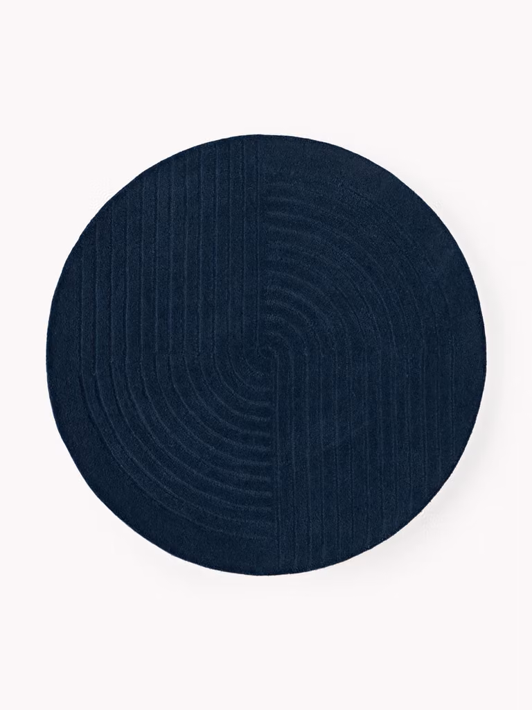 Westwing Collection Mason rond wollen vloerkleed met geometrisch design
