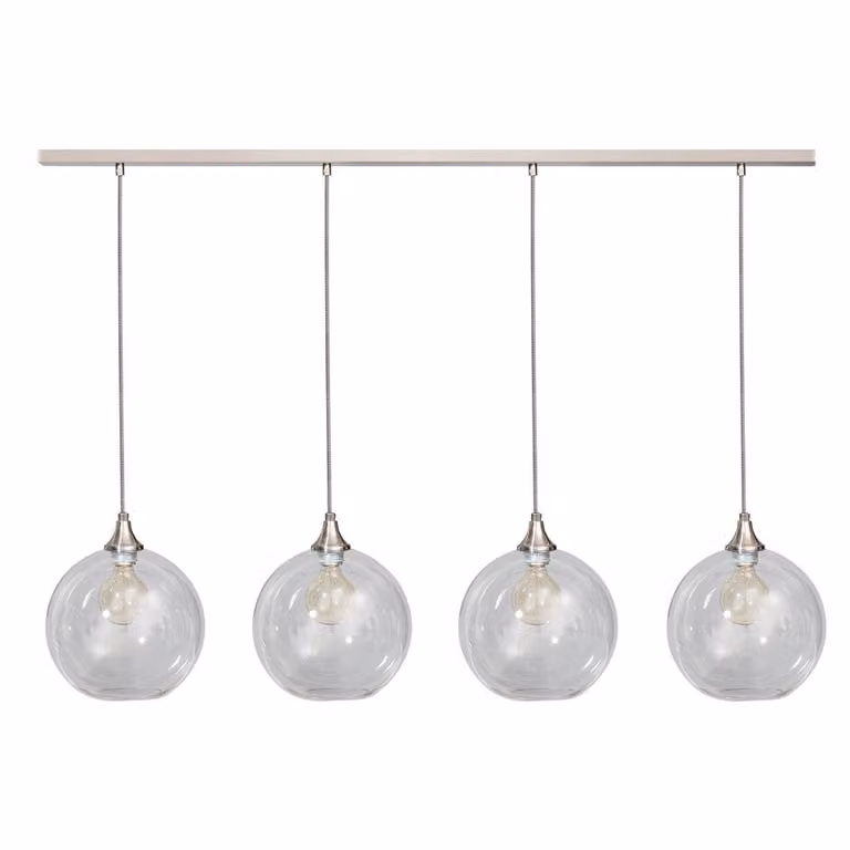 ETH Calvello hanglamp 4-lichts metaalgrijs en transparant glas