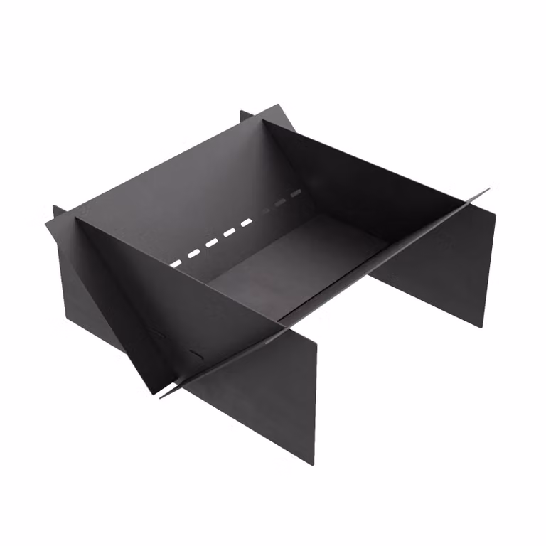 QLS Vuurkorf Model 11462, Zwarte Stalen Vuurplaats voor Buiten, B/D/H: 70 x 70 cm