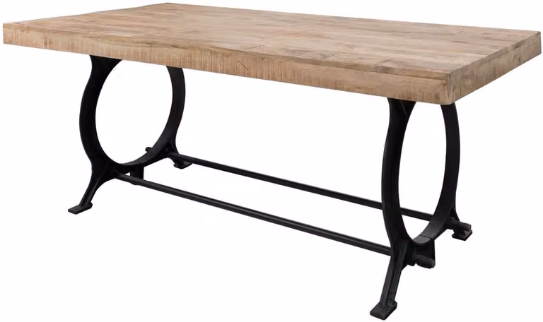 MASSIVMOEBEL24.DE Industrial Eettafel van Massief Hout en IJzer, Veelkleurig Gelakt, B/D/H: 240 x 100 x 80 cm
