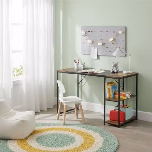 FurnitureR Bureau voor kinderen en jongeren met metalen frame, in hoogte verstelbaar, B/D: 120 x 60 cm