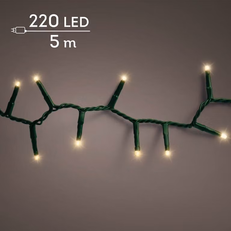 Lumineo Kerstverlichting 220 LED compacte rijstlampjes warm goud