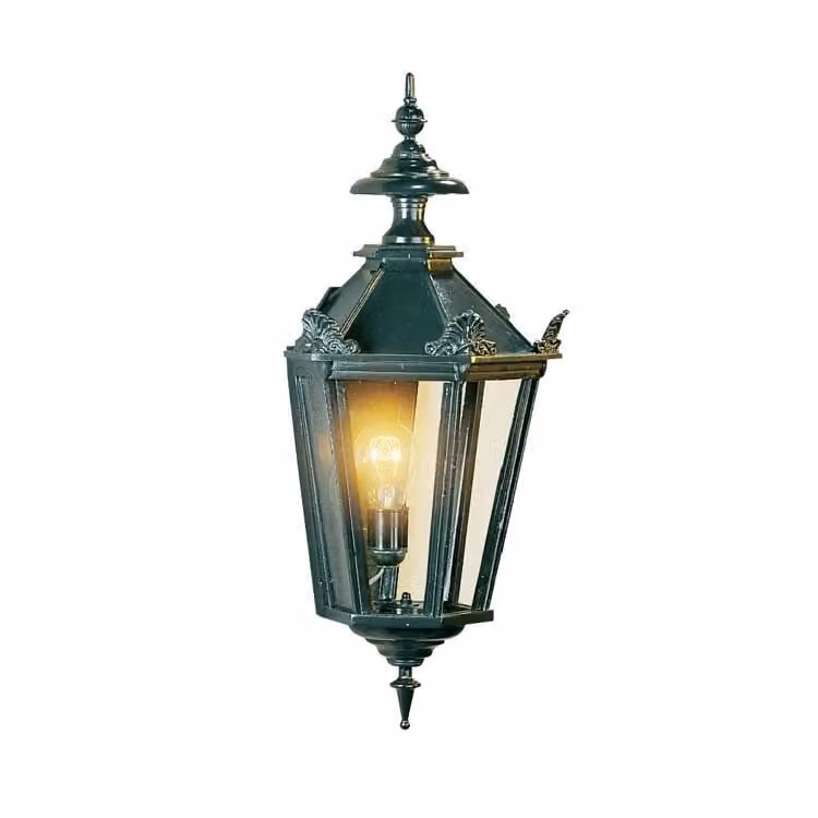 Nostalgische muurlamp Oxford 11 met kronen van KS Verlichting - zwart