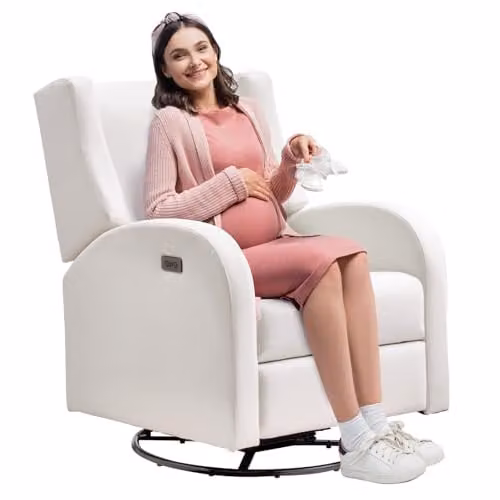 VEVOR Elektrische relaxfauteuil met draai- en glijfunctie, wit