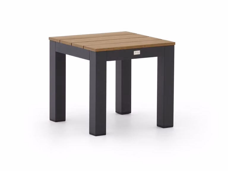 Bellagio vierkante bijzettafel voor tuin en terras in grijs of bruin met houtlook