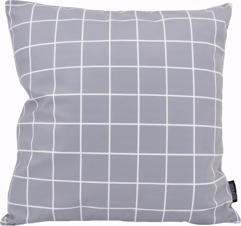 Sierkussen Vierkantjes Grijs/Wit, 45 x 45 cm, Katoen/Polyester