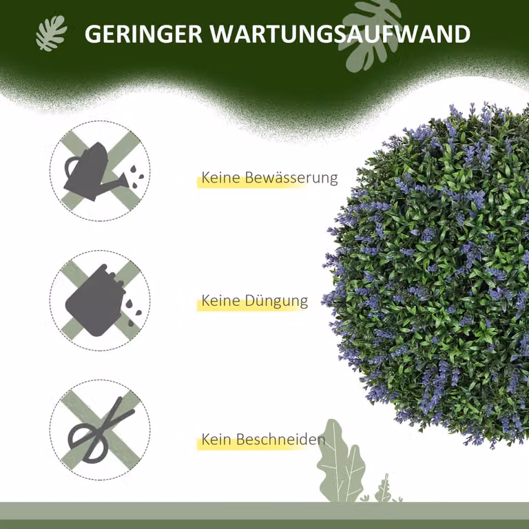2-delige set kunstlavendel kamerplant violet en groen, 42 cm
