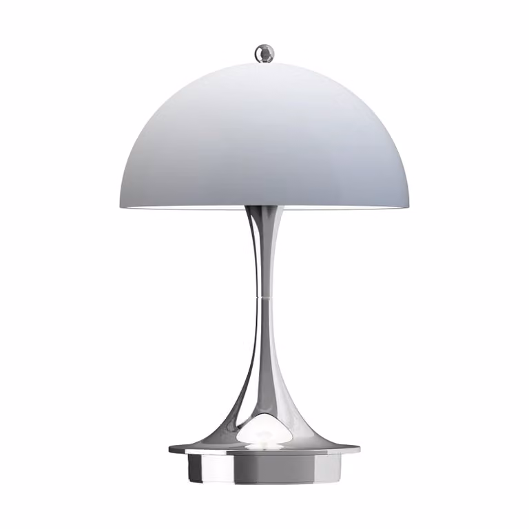 Louis Poulsen Panthella 160 Portable v3 LED tafellamp chroom grijs